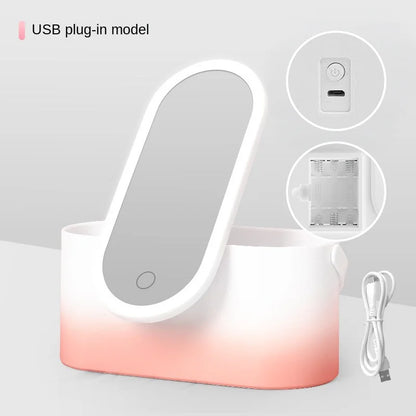 Illuminate Your Beauty: The Ultimate Rechargeable LED Makeup Mirror with Storage Box – A Portable, Folding, and Rotating Vanity Essential for Women