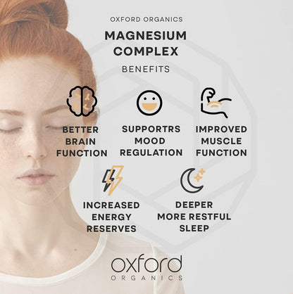 Advanced Magnesium Complex with Vitamin B6 | Made in the UK | Magnesium Supplements for Restless Leg Syndrome Relief, Leg Cramps & Sleep | Mag Citrate, Oxide & VIT B6 | 240 Capsules