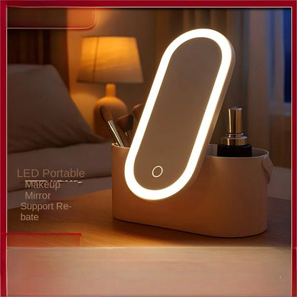 Illuminate Your Beauty: The Ultimate Rechargeable LED Makeup Mirror with Storage Box – A Portable, Folding, and Rotating Vanity Essential for Women